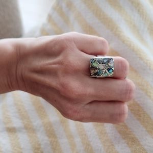 Mother of pearl and silver ring